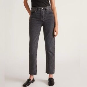 NWT Everlane Original Cheeky Jean Charcoal Gray Washed Black Denim Size 25 Crop